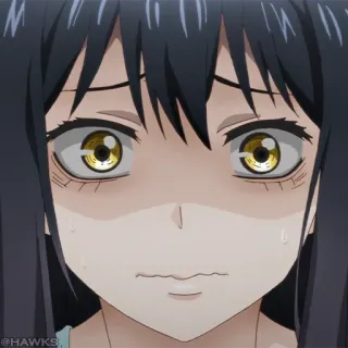 👻 4140e5f5 @HAWKS_ anime, expression, face, worried telegram sticker