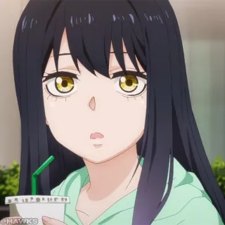 ☠️ 68d60b33 @HAWKS anime, cartoon, girl, drink, cute telegram sticker