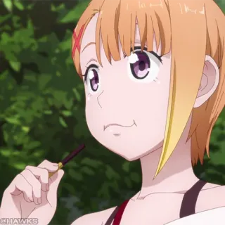 👻 7e6c051d anime, girl, cartoon, character, snack, eating telegram sticker