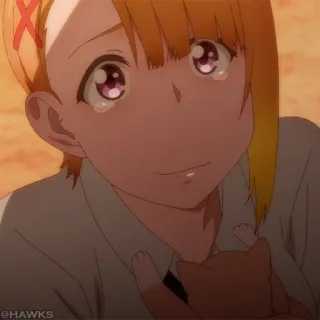👻 96b403c2 @HAWKS anime, crying, girl, tears, cute, cat, orange hair telegram sticker