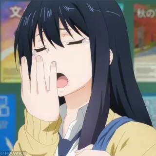 👻 42eeb2c7 anime, piangere, triste, ragazza, lacrime, emozione, studentessa, manga telegram sticker