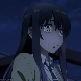 👻 a5fe4ec3 Anime, Donna, Ragazza, Uniforme scolastica, Spaventata, Triste telegram sticker