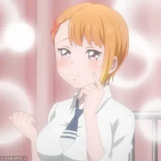 👻 b0034157 Anime, Scolara, Carina, Arrossire, Ragazza, Cartone animato, Personaggio telegram sticker