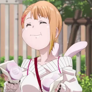 👻 b3117401 Anime, Ragazza, Mangiare, Felice, Carino telegram sticker