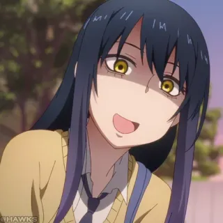 👻 efe7d94f @HAWKS anime, cartoni animati, sorridente, ragazza telegram sticker