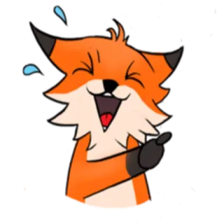 🤣 78650de0 lis, zwierzę, śmiech, kreskówka, szczęśliwy, zabawa, emotikon whatsapp sticker