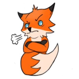 😤 a99016a7 lis, kreskówka, zły, pomarańczowy, słodki, zwierzę, futrzany whatsapp sticker