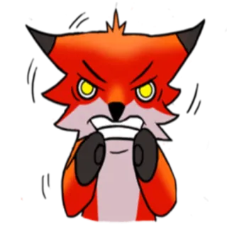 😡 d49c3e22 lis, zły, kreskówka, zwierzę, słodki, futrzasty whatsapp sticker