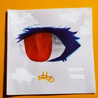 🍄 2508ae65 eye, red eye, art, drawing, illustration, anime style telegram sticker