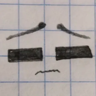 😣 e17b522b face, sad, drawing, simple, minimalist telegram sticker