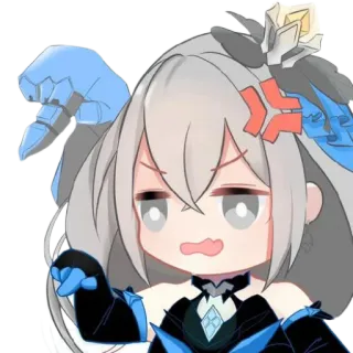 👈 307401ea Anime, Chibi, Mignon, En colère, Dessin animé telegram sticker