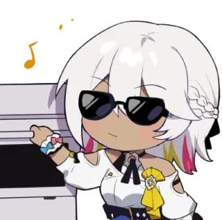 🧂 34a42234 Anime, Personnage, Musique, Lunettes de soleil, Mignon telegram sticker