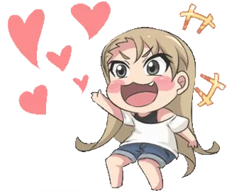 🌟 08e25cd0 Anime, Cartoon, Herzen, Fröhlich, Süß, Mädchen telegram sticker
