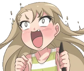 🎈 15d1014d Anime Mädchen, Cartoon Figur, Aufgeregt, Manga, Ausdruck, Fröhlich telegram sticker