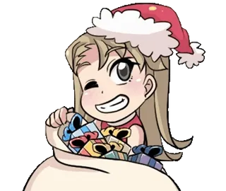 🎈 2e5e855f weihnachten, mädchen, anime, geschenke, niedlich, weihnachtsmütze telegram sticker