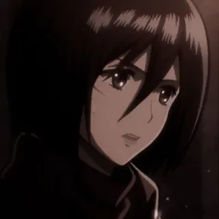 🧣 8bea0af8 Mikasa Ackerman Attack on Titan Anime, Mädchen, Charakter, Mikasa, Attack on Titan, Manga telegram sticker
