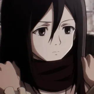 🧣 9758932f Mikasa Ackerman Attack on Titan Anime, Mädchen, Schal, Portrait, Mikasa, Attack on Titan telegram sticker
