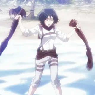 🔖 dffc2c1e Mikasa Attack on Titan アニメ, 漫画, 血, ミリタリー, キャラクター, 進撃の巨人, 暴力 telegram sticker