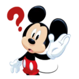 ❓ 1981bdd5 Mickey Mouse Mickey Maus, Cartoon, Fragezeichen, Disney, Figur whatsapp sticker