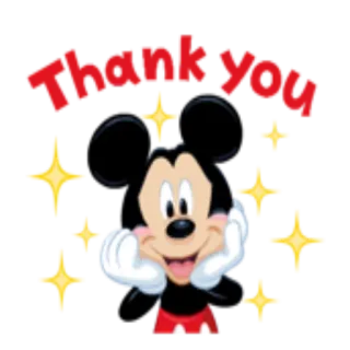 ✨ 54a3dbed Mickey Mouse Thank You danke, mickey maus, cartoon, glitzer, disney, gruß whatsapp sticker