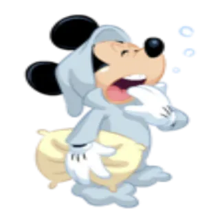 😴 652f8a09 Mickey Mouse Micky Maus, schlafend, Cartoon, Disney, Nacht, Pyjama whatsapp sticker