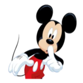 🤫 66e55867 Mickey Mouse Micky Maus, Zeichentrickfigur, Disney, Ruhe, Pssst, Finger an Lippen, süß whatsapp sticker