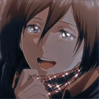 ☺️ 80bd2174 Mikasa Ackerman Attack on Titan Anime, Ataque dos Titãs, Mikasa, Fanart, Desenho animado, Personagem, Ilustração telegram sticker