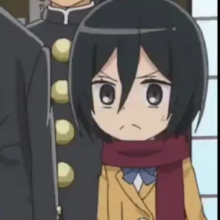 😎 01369a4a Mikasa Ackerman Attack on Titan ミカサ, アニメ, 漫画, 怒り, キャラクター telegram sticker