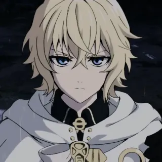 ⚓ 5ed9f120 Mikaela Hyakuya Owari no Seraph Anime, Blond, Manga, Vampier, Owari no Seraph whatsapp sticker