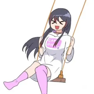 👻 d6690855 GAME OVER Аниме девушка, Качели, Игра, Милый, Мультфильм telegram sticker