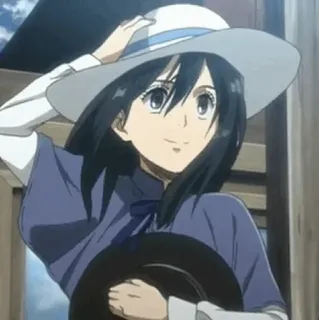 ❤️ 4721c78f Mikasa Ackerman Attack on Titan Anime, Personaggio, Cappello, Donna, Mikasa Ackerman, L'attacco dei giganti telegram sticker