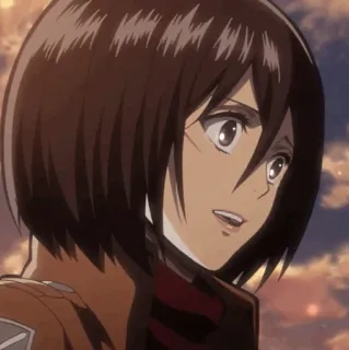 ❤️ 4ea8314a Mikasa Ackerman Attack on Titan Anime, Cartone animato, Ragazza, Personaggio, Capelli castani, L'Attacco dei Giganti, Mikasa Ackerman telegram sticker