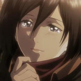 ❤️ d7799772 Mikasa Ackerman Attack on Titan Anime, Triste, Lacrime, L'Attacco dei Giganti, Mikasa, Mikasa Ackerman telegram sticker