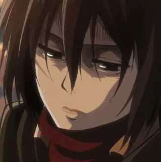 ❤️ f4285e51 Mikasa Ackerman Attack on Titan Anime, Cartoni animati, Triste, Stanco telegram sticker