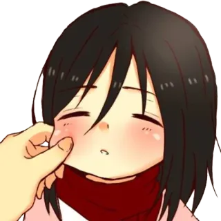 😣 592baafc Mikasa Ackerman Attack on Titan Anime, Niedlich, Charakter, Kunstwerk, Fanart telegram sticker