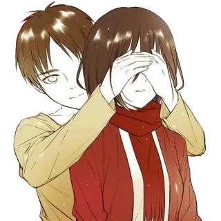 ❤ 6355f75e Eren Yeager Attack on Titan Eren Jäger, Mikasa Ackermann, Attack on Titan, Anime, Manga, Freundschaft telegram sticker