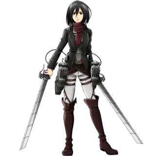 🗡 c490b505 Mikasa Ackerman Attack on Titan Anime, Manga, Attack on Titan, Mikasa, Charakter, Soldat, Schwerter telegram sticker