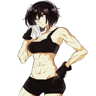 💪 ce893b37 Mikasa Ackerman Attack on Titan Mikasa, Attack on Titan, Anime, Starke Frau, Muskulös, Weiblich telegram sticker
