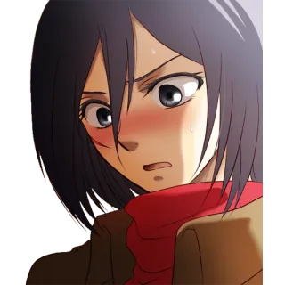 😳 e3ee8de7 Mikasa Ackerman Attack on Titan Anime, Charakter, Mikasa, Attack on Titan telegram sticker