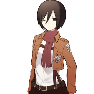 😉 fd11165d Mikasa Ackerman Attack on Titan Anime, Manga, Attack on Titan, Mikasa Ackerman, Cartoon telegram sticker