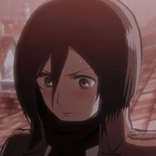 😳 7bc64fb8 Mikasa Ackerman Attack on Titan Anime, Charakter, Mikasa, Ackerman whatsapp sticker