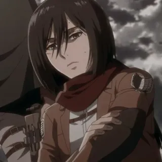 🧣 300ff68b Mikasa Ackerman Attack on Titan Anime, Militare, Mikasa, Ackerman, L'Attacco dei Giganti, Personaggio telegram sticker