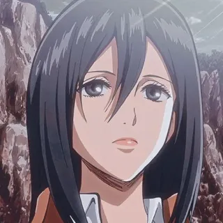 🧣 5c4c7e7c Mikasa Ackerman Attack on Titan anime, attack on titan, mikasa ackerman, personaggio femminile telegram sticker