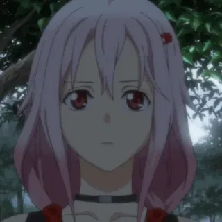 🌸 d5d32420 Inori Yuzuriha Guilty Crown อนิเมะ, มังงะ, ตัวละคร, ผมสีชมพู, ตาสีแดง, Inori, Guilty Crown telegram sticker