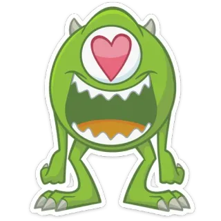 ❤️ 4081ac5e Mike Wazowski Monsters, Inc. cartoon, Disney, personage, monsters, Mike Wazowski, monster, grappig telegram sticker