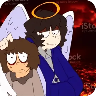 🎸 e82fae87 Engel, Teufel, Cartoon, Niedlich, Fantasy telegram sticker