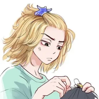 〰 45e46248 อนิเมะ, ตัวละคร, น่ารัก, มังงะ, ผมสีบลอนด์, กิ๊บติดผม, เย็บปักถักร้อย telegram sticker