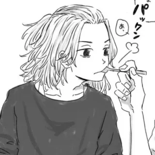 〰 4ee4af7c あっ、パック กิน, อนิเมะ, มังงะ, ตัวละคร, อาหาร, ญี่ปุ่น telegram sticker