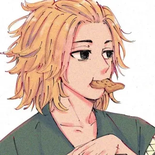 〰 7f3225af Manjiro Sano Tokyo Revengers ซาโนะ มันจิโร่, ไมกี้, โตเกียว รีเวนเจอร์ส, อนิเมะ, มังงะ, ตัวละคร, คุกกี้ telegram sticker