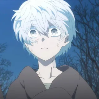 🫧 0346e025 애니메이션, 소년, 흰머리, 캐릭터, 슬픈, 귀여운 telegram sticker